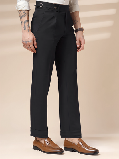 Black Italian Elegant Formal Gurkha Pants by ITALIAN VEGA®