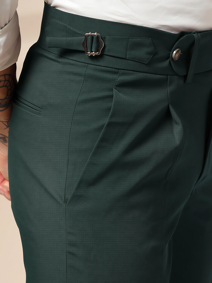 Bottle Green Italian Elegant Gurkha Trousers by ITALIAN VEGA®