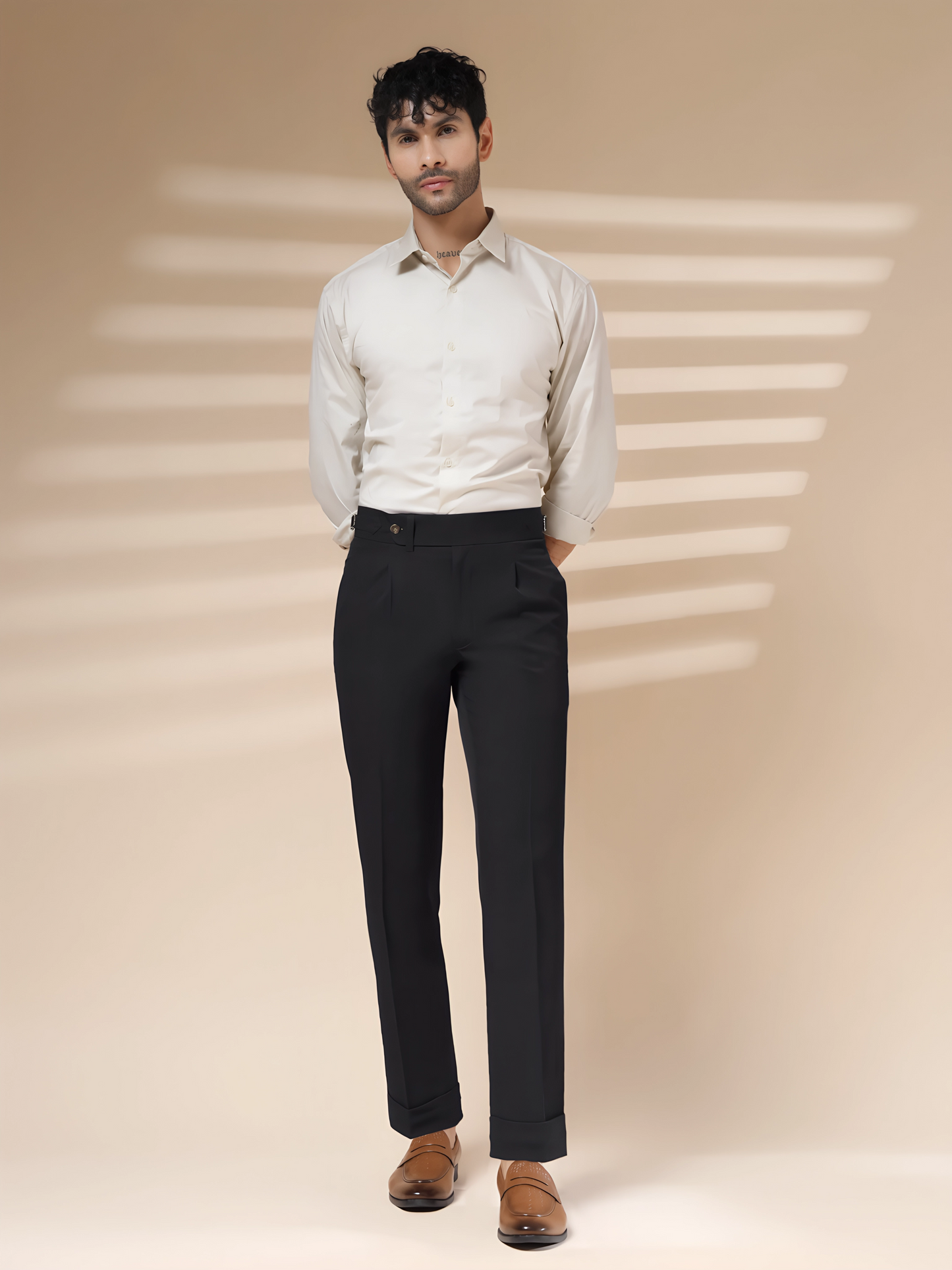 Black Italian Elegant Formal Gurkha Pants by ITALIAN VEGA®