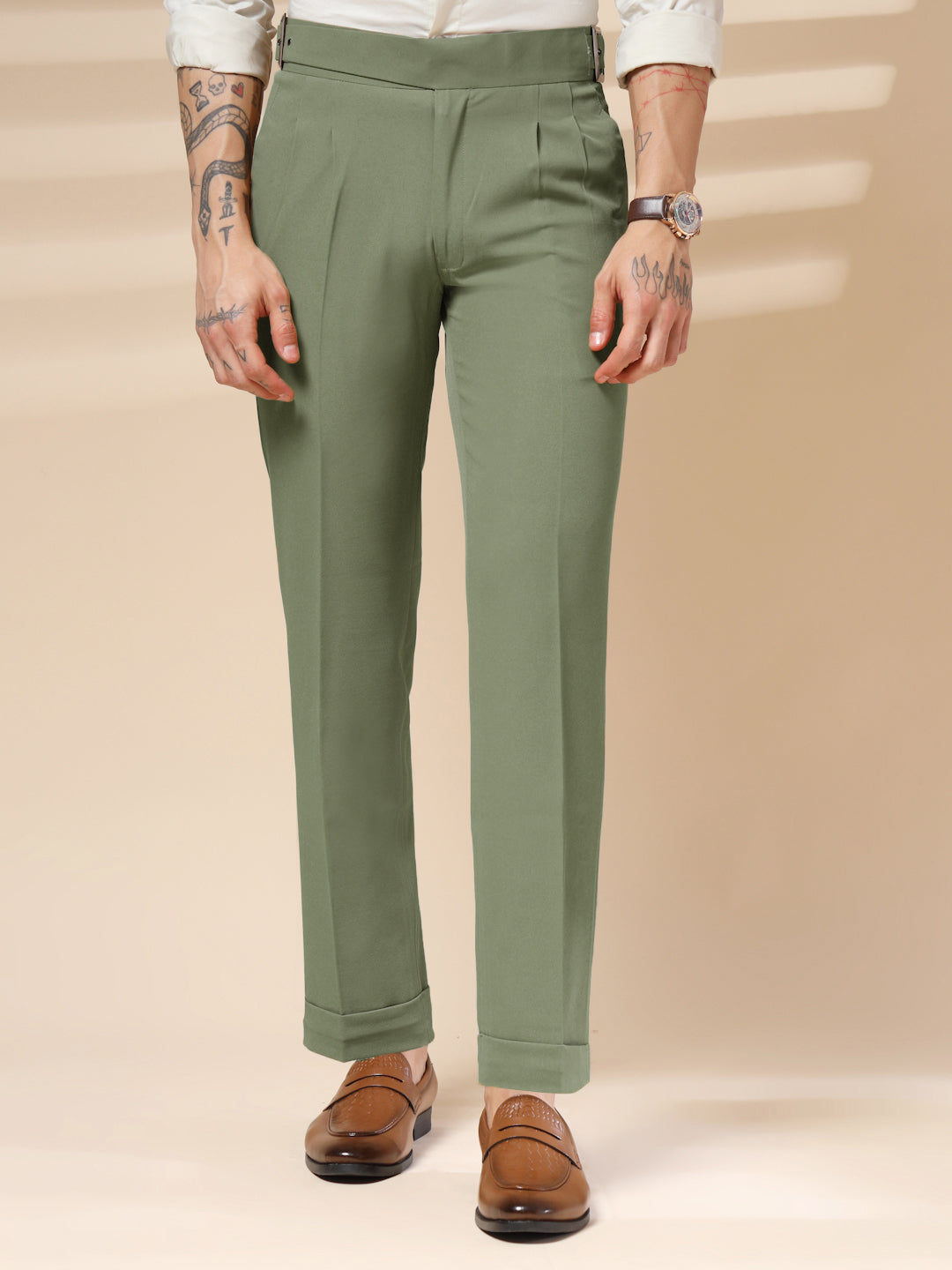 Pebble Classic Buckle Gurkha Pants by Italian Vega®