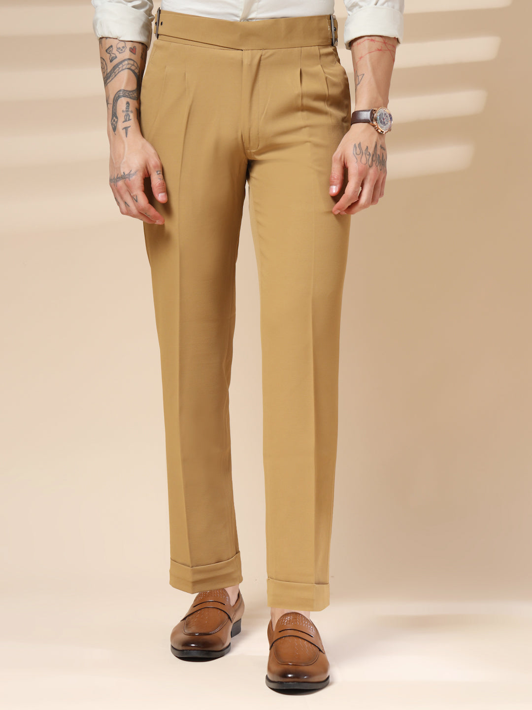 Camel Classic Buckle Gurkha Pants by Italian Vega®