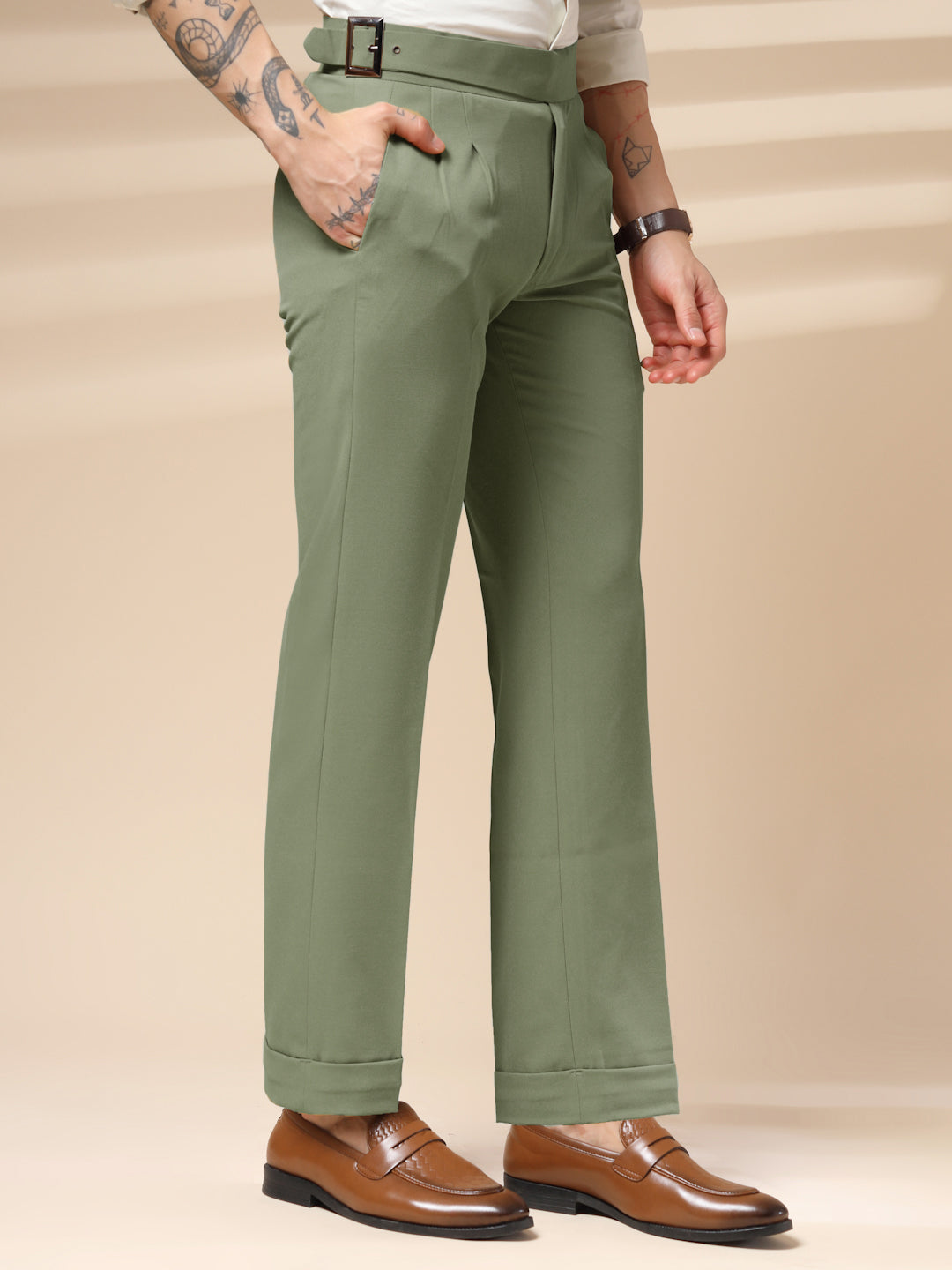 Pebble Classic Buckle Gurkha Pants by Italian Vega®