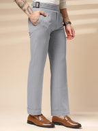 Ash Grey Classic Buckle Gurkha Pants by Italian Vega®