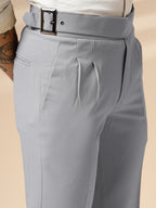 Ash Grey Classic Buckle Gurkha Pants by Italian Vega®
