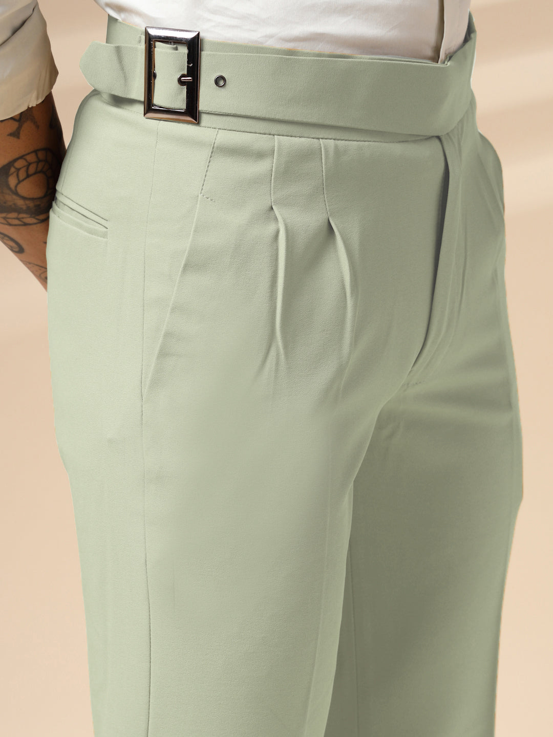Lime Classic Buckle Gurkha Pants by Italian Vega®