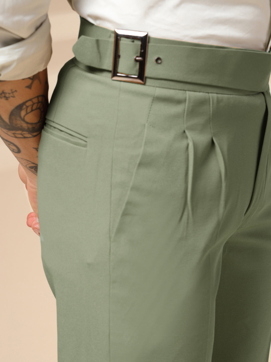 Pebble Classic Buckle Gurkha Pants by Italian Vega®