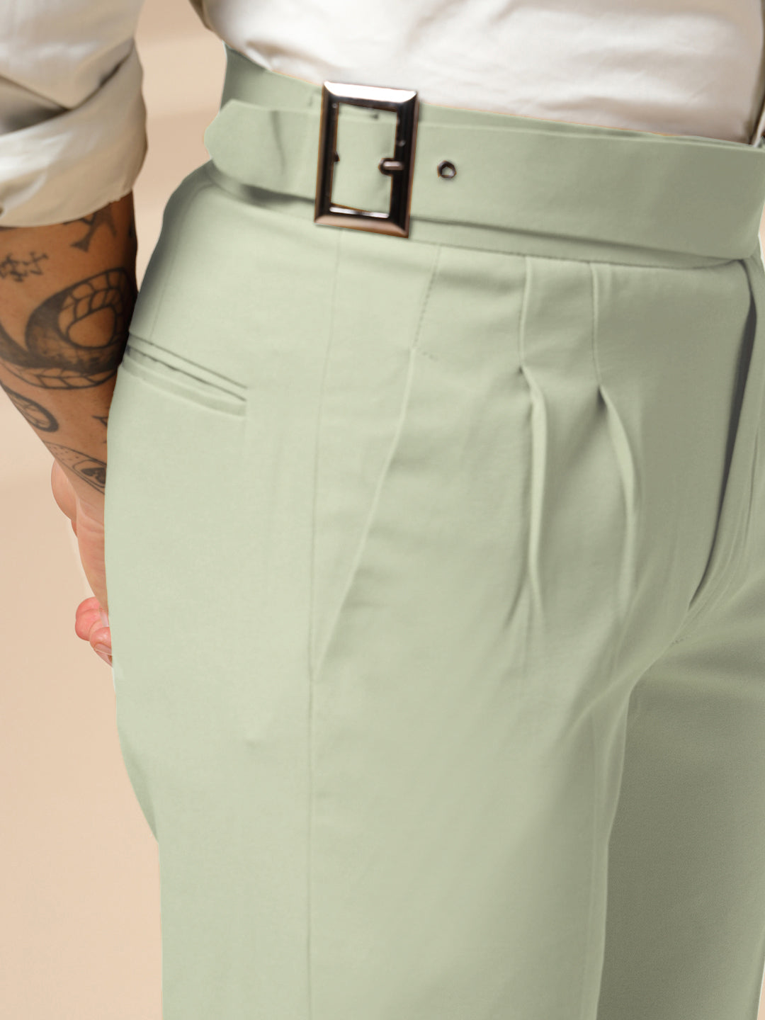 Lime Classic Buckle Gurkha Pants by Italian Vega®