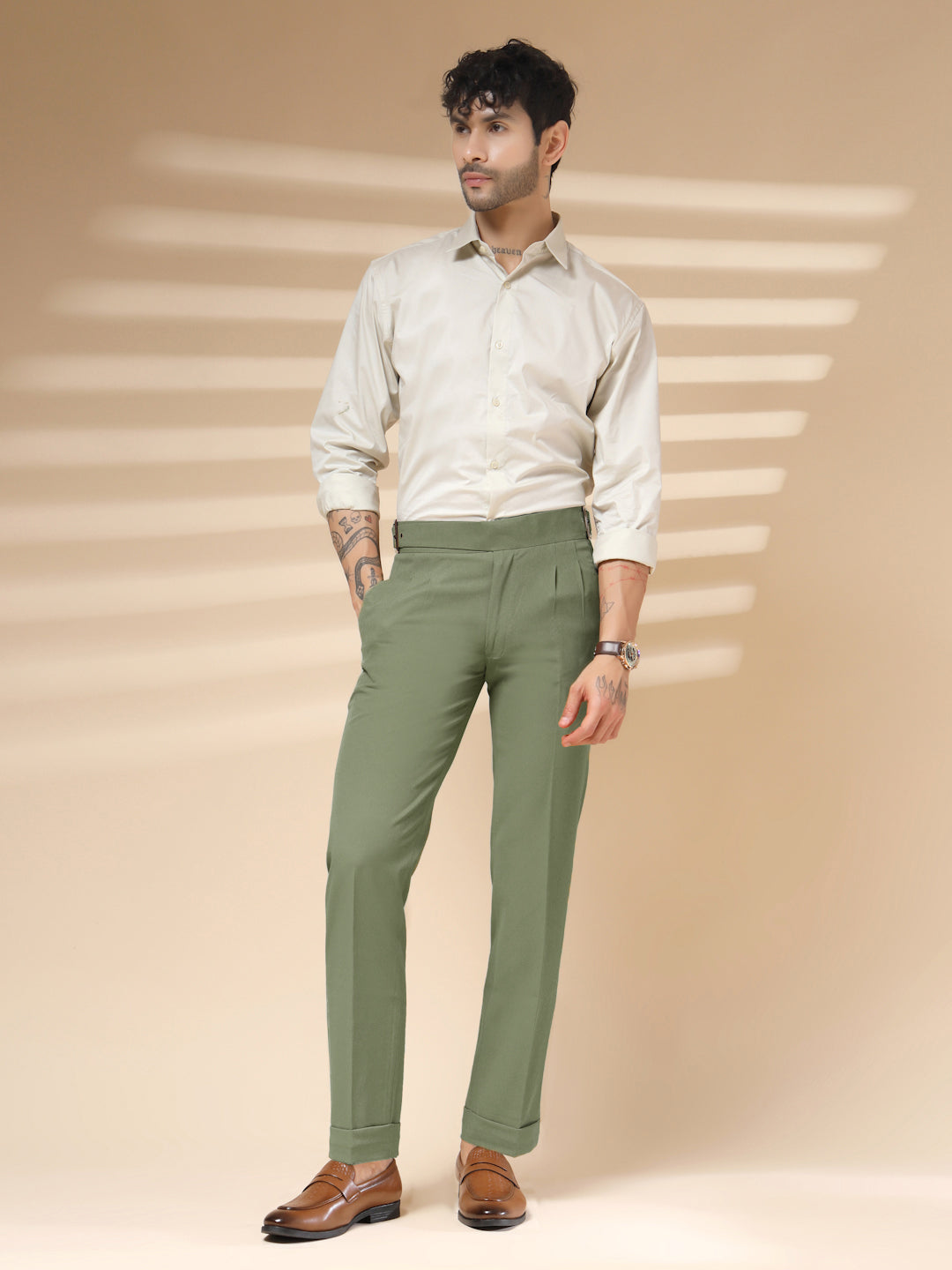 Pebble Classic Buckle Gurkha Pants by Italian Vega®
