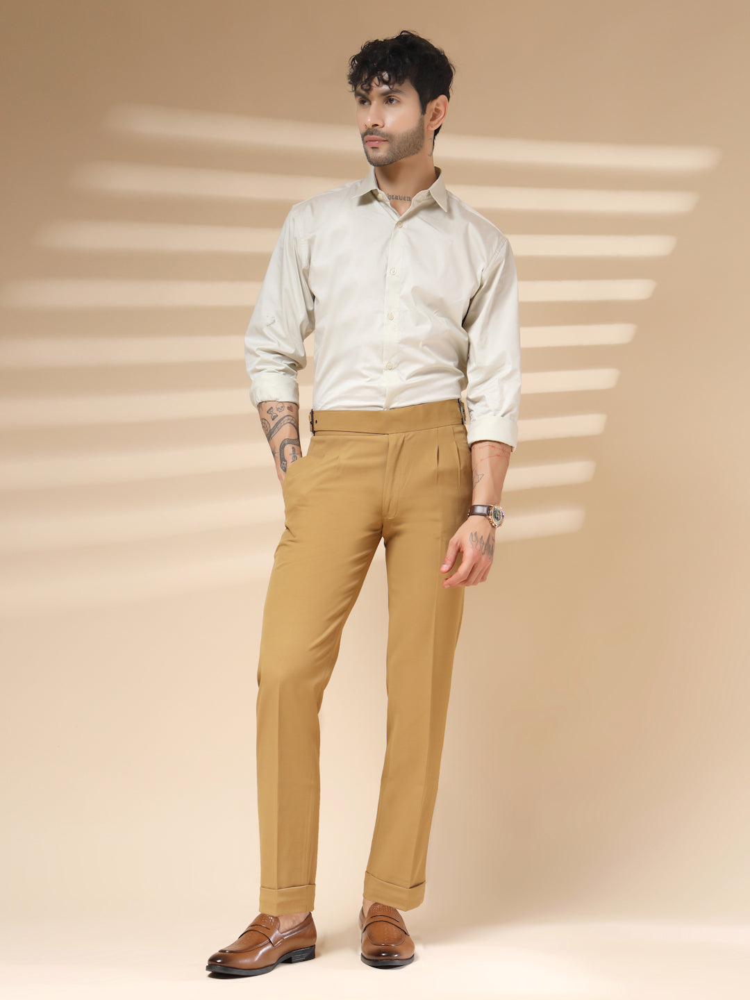 Camel Classic Buckle Gurkha Pants by Italian Vega®