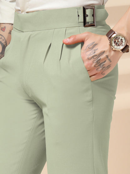 Lime Classic Buckle Gurkha Pants by Italian Vega®