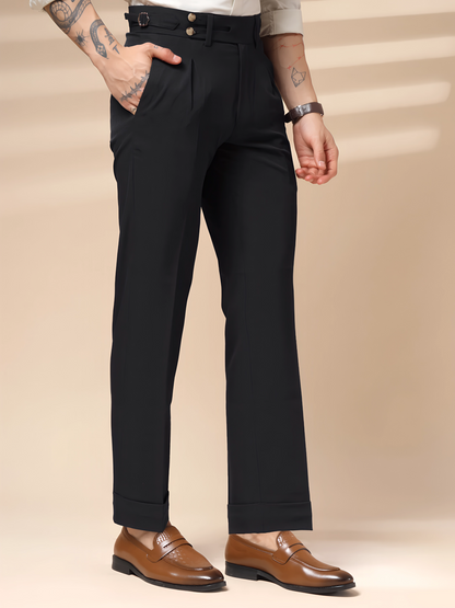 Black Double Buttoned GURKHA PANTS by ITALIANVEGA®