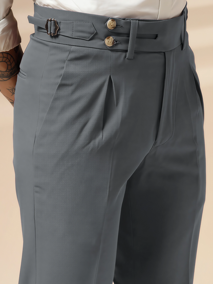 Stone Grey Double Buttoned GURKHA PANTS by ITALIANVEGA®