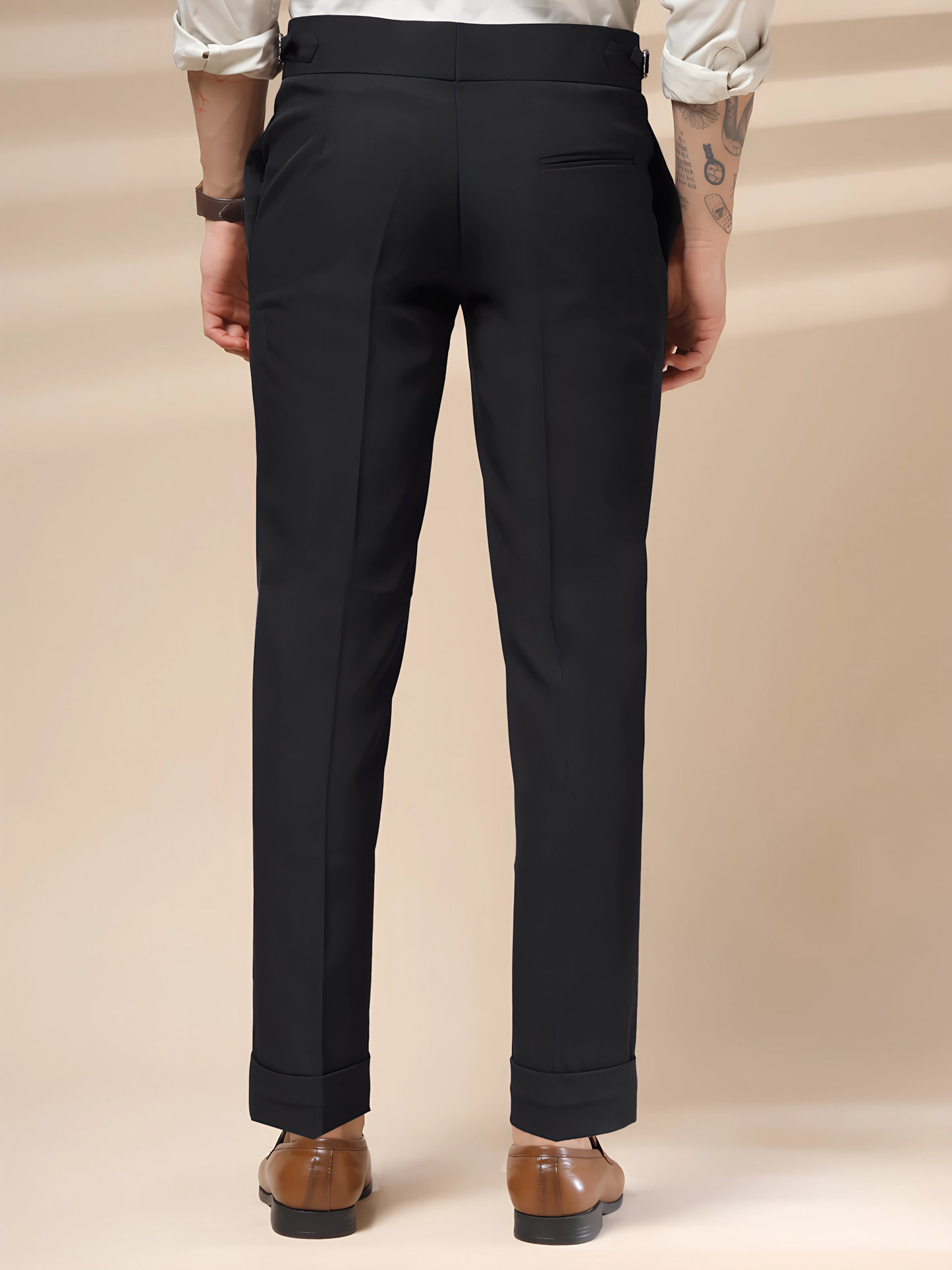 Black Double Buttoned GURKHA PANTS by ITALIANVEGA®