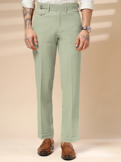 Lime Single Buckle Formal Gurkha Pants by ITALIAN VEGA®