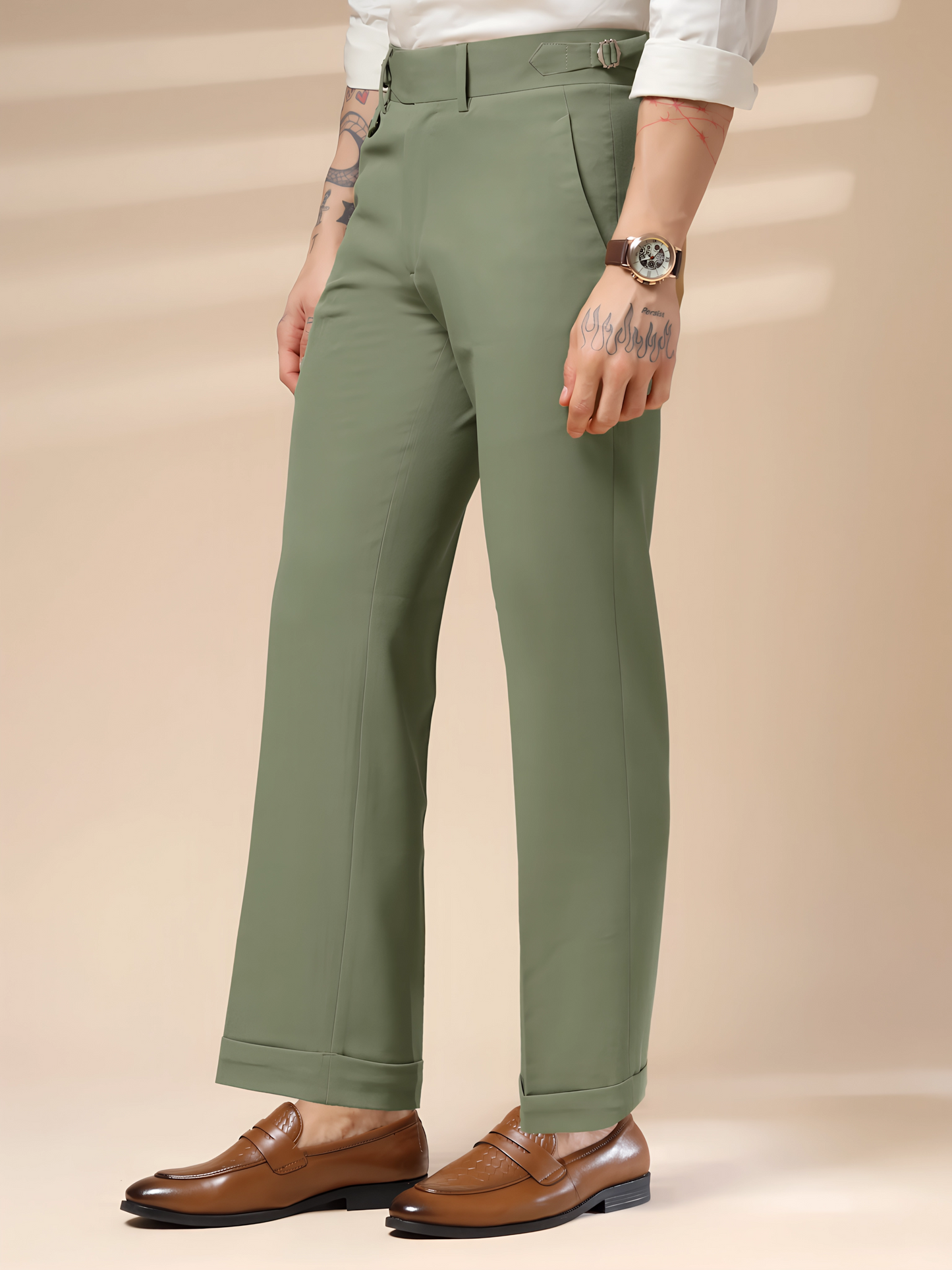 Pebble Single Buckle Formal Gurkha Pants by ITALIAN VEGA®