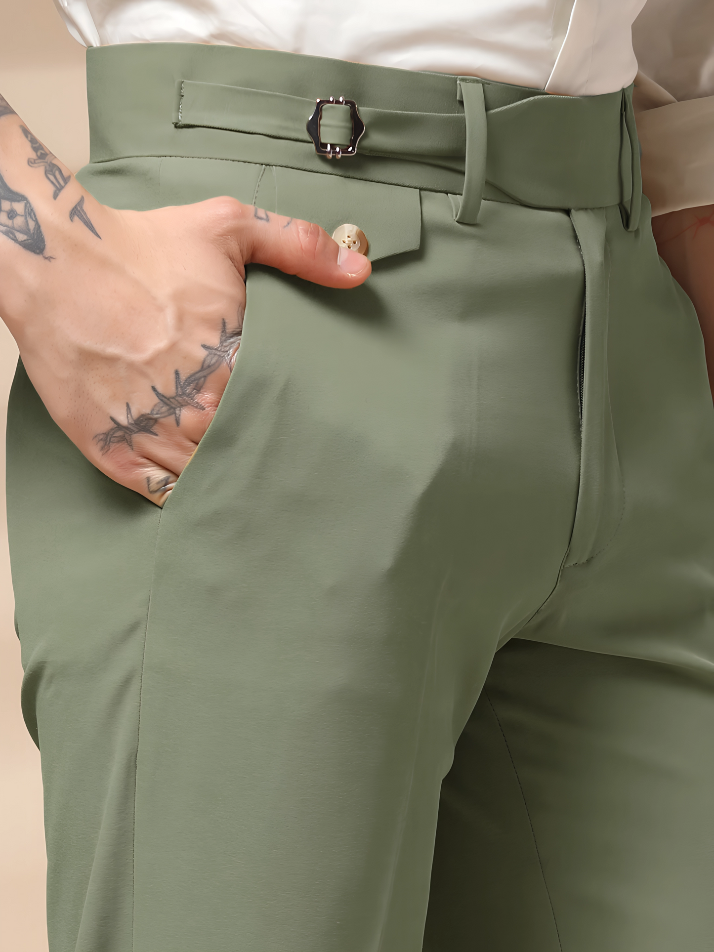 Pebble Single Buckle Formal Gurkha Pants by ITALIAN VEGA®