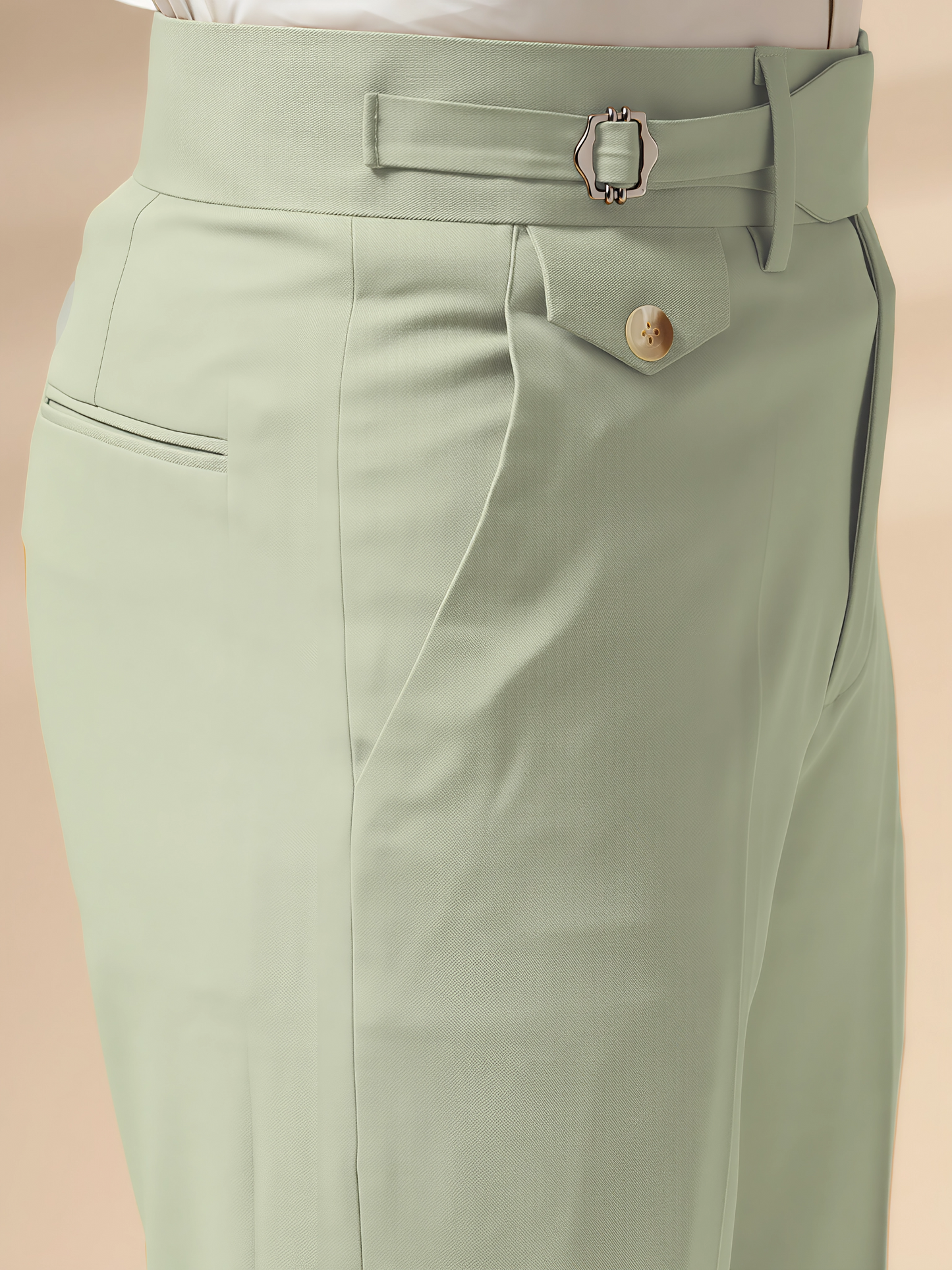 Lime Single Buckle Formal Gurkha Pants by ITALIAN VEGA®