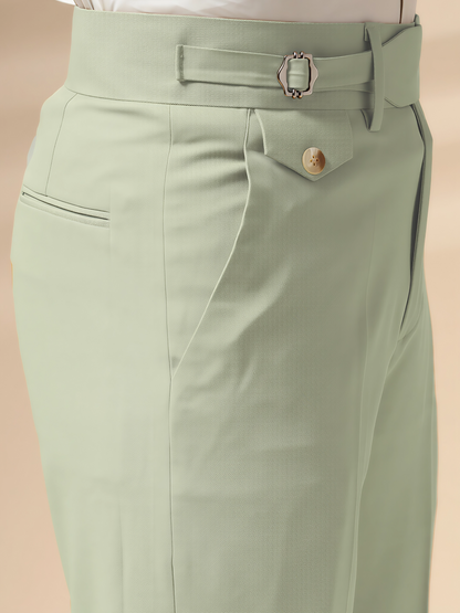 Lime Single Buckle Formal Gurkha Pants by ITALIAN VEGA®