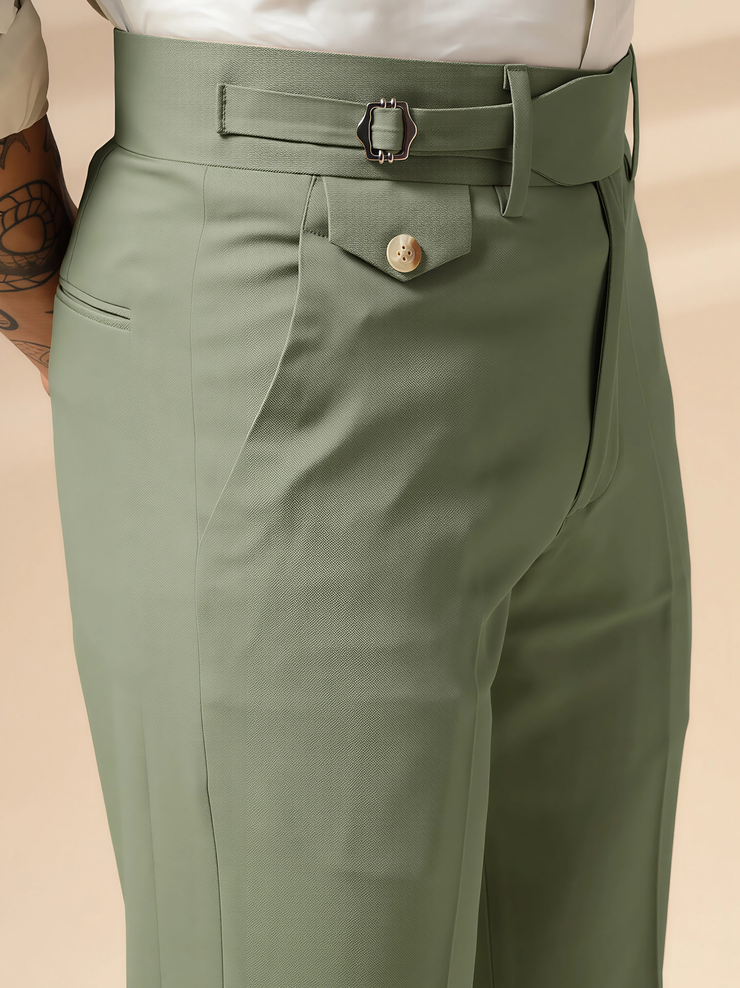 Pebble Single Buckle Formal Gurkha Pants by ITALIAN VEGA®