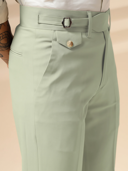 Lime Single Buckle Formal Gurkha Pants by ITALIAN VEGA®
