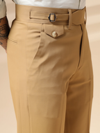 Camel Single Buckle Formal Gurkha Pants by ITALIAN VEGA®