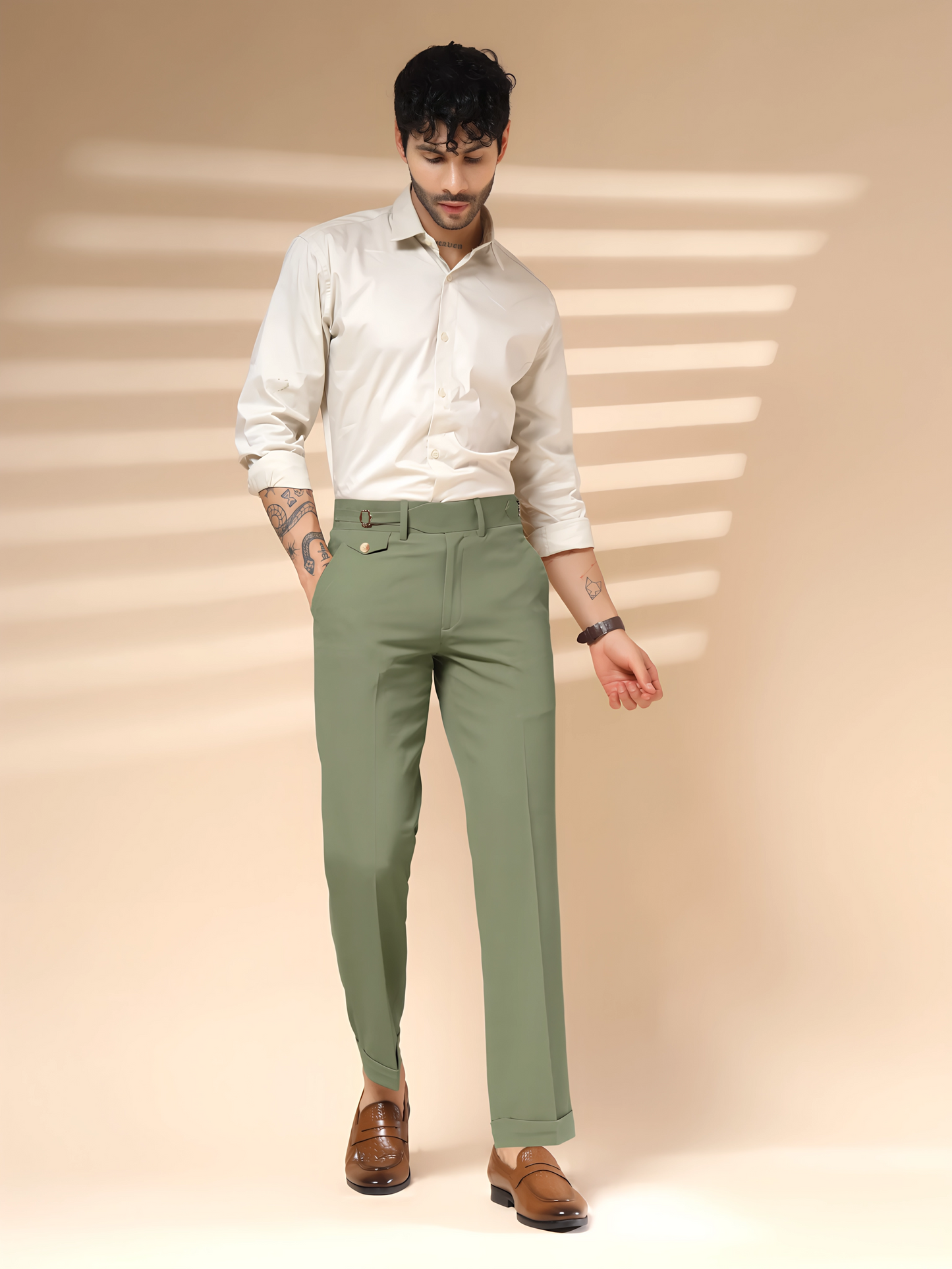 Pebble Single Buckle Formal Gurkha Pants by ITALIAN VEGA®