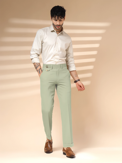 Lime Single Buckle Formal Gurkha Pants by ITALIAN VEGA®