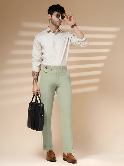 Lime Single Buckle Formal Gurkha Pants by ITALIAN VEGA®