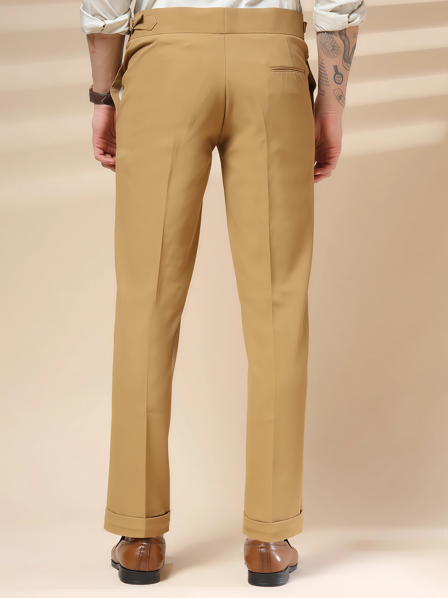 Camel Single Buckle Formal Gurkha Pants by ITALIAN VEGA®