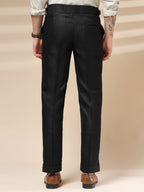 Black Signature Buttoned Herringbone Gurkha Pants | Boot Cut Fit by Italian Vega®