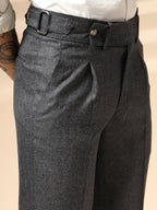 Grey Oxford Herringbone Gurkha Pants | Boot Cut Fit by Italian Vega®