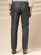 Grey Oxford Herringbone Gurkha Pants | Boot Cut Fit by Italian Vega®