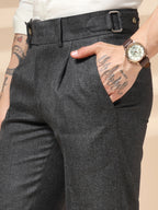 Grey Oxford Herringbone Gurkha Pants | Boot Cut Fit by Italian Vega®