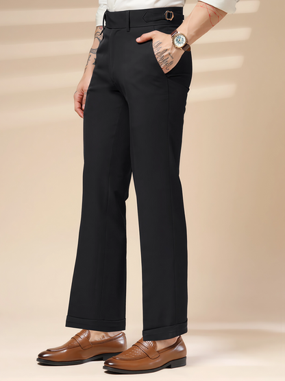 Black Single Buckle Formal Gurkha Pants by ITALIAN VEGA®