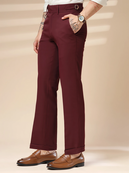 Wine Single Buckle Formal Gurkha Pants by ITALIAN VEGA®