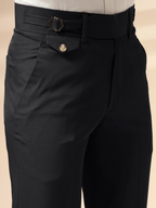 Black Single Buckle Formal Gurkha Pants by ITALIAN VEGA®