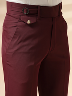 Wine Single Buckle Formal Gurkha Pants by ITALIAN VEGA®
