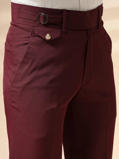 Wine Single Buckle Formal Gurkha Pants by ITALIAN VEGA®