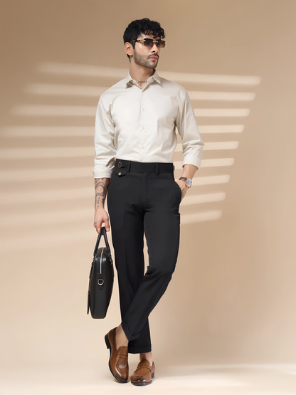 Navy Blue Single Buckle Formal Gurkha Pants by ITALIAN VEGA®