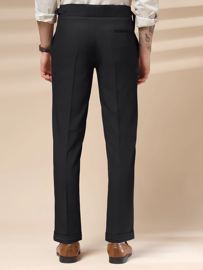 Black Single Buckle Formal Gurkha Pants by ITALIAN VEGA®
