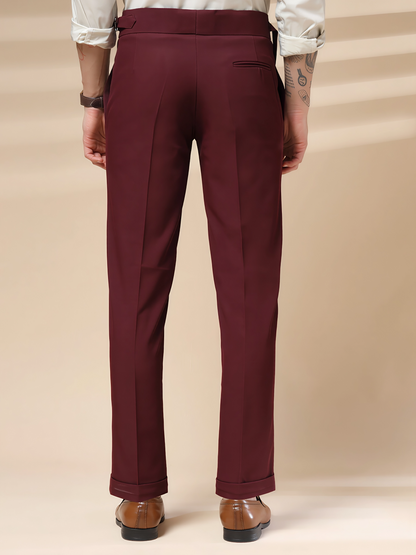 Wine Single Buckle Formal Gurkha Pants by ITALIAN VEGA®