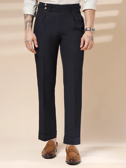 Navy Double Buttoned GURKHA PANTS by ITALIAN VEGA®