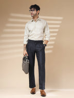 Navy Classic Buckle Herringbone Gurkha Pants | Boot Cut Fit by Italian Vega®