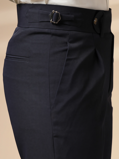 Navy Blue Italian Elegant Formal Gurkha Pants by ITALIAN VEGA®