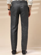 Grey Classic Buckle Herringbone Gurkha Pants | Boot Cut Fit by Italian Vega®