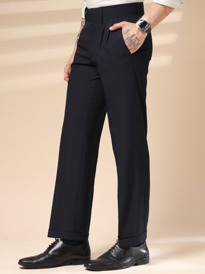 Navy Blue Double Buckle Formal Gurkha Pants by ITALIAN VEGA®
