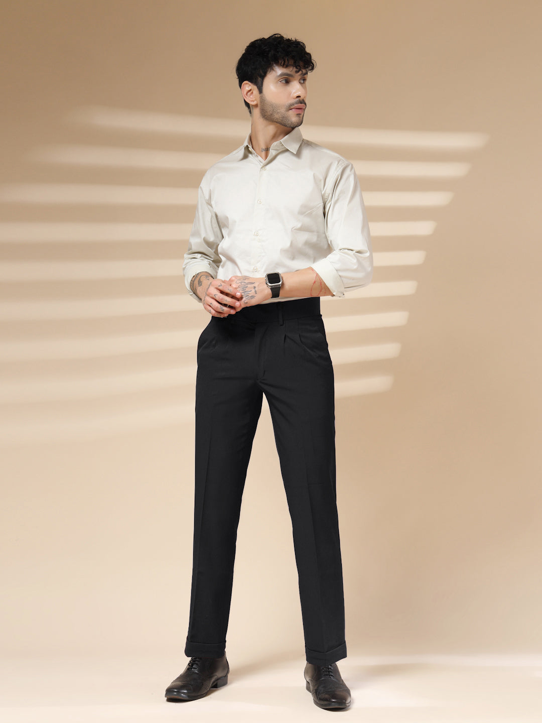 Black Double Buckle Formal Gurkha Pants by ITALIAN VEGA®
