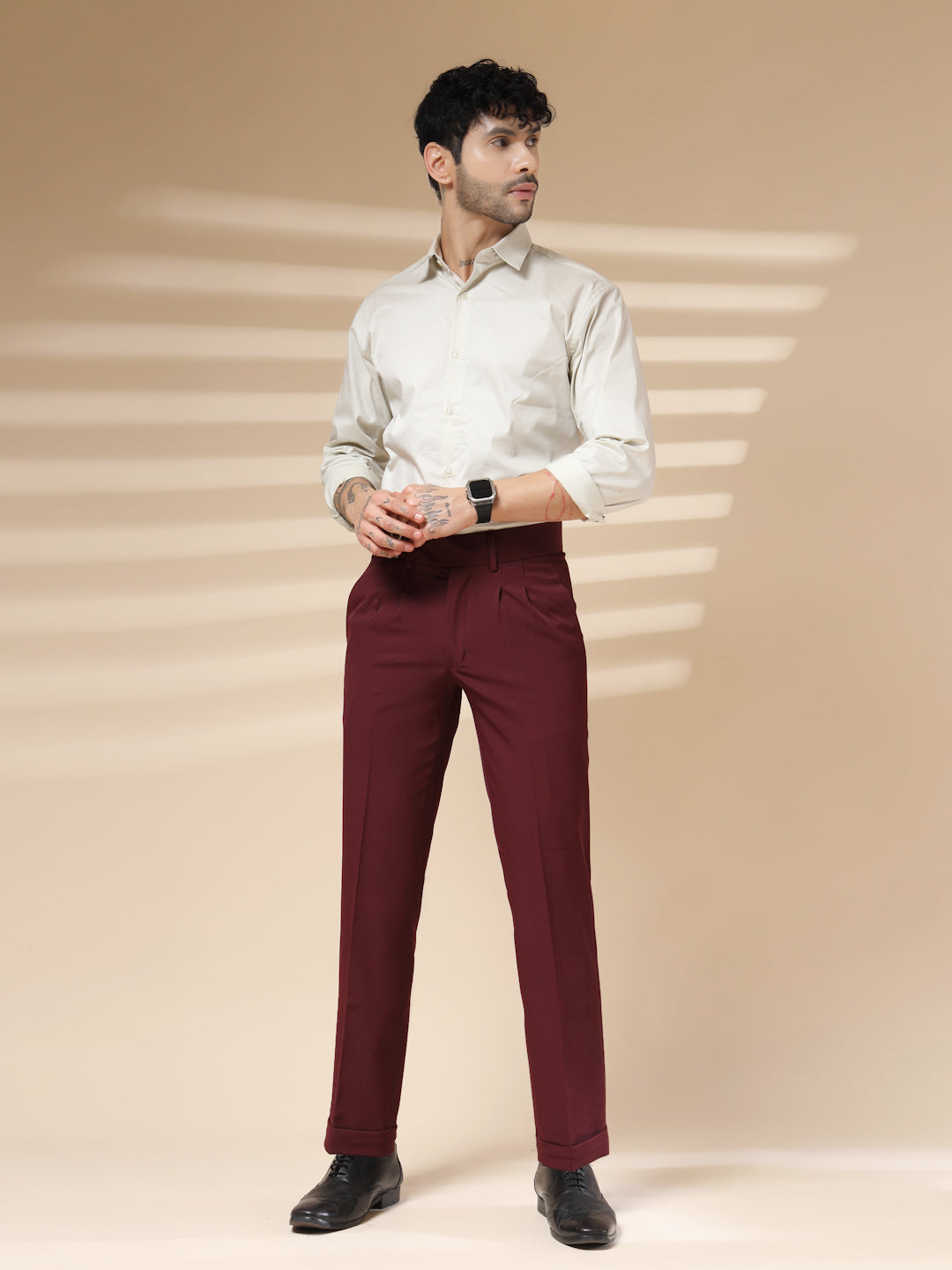 Wine Double Buckle Formal Gurkha Pants by ITALIAN VEGA®