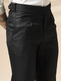 Black Exotic Herringbone Gurkha Pants | Boot Cut Fit by Italian Vega®