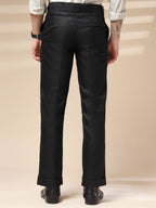 Black Exotic Herringbone Gurkha Pants | Boot Cut Fit by Italian Vega®